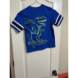 Boy's Graphic Dinosaur Tee shirt Size 8 Blue Short Sleeve 365 Kids Garanimals